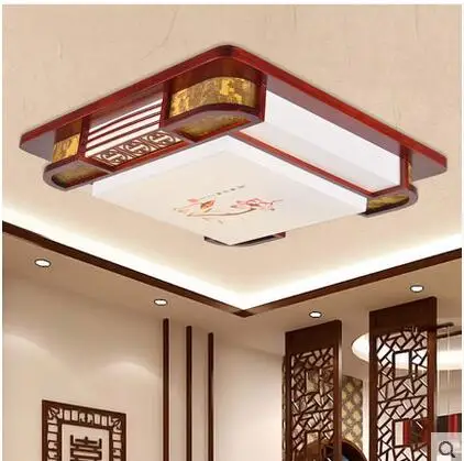 

Chinese wooden LED ceiling lamps bedroom lamp LED lamps small living room bedroom lamp book hotel room ceiling light ZA9147