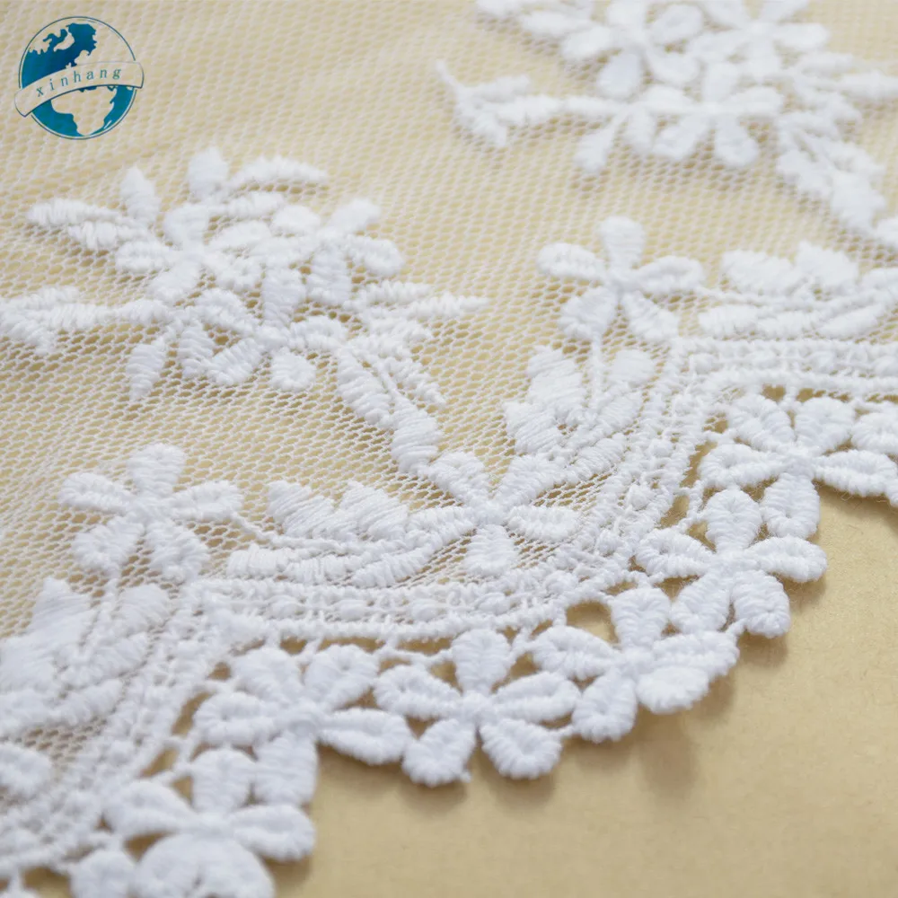 13cm White Cotton Lace Embroidery French Ribbon Fabric Guipure Diy Trims Warp Knitting Sewing Accessories Doll Dress Lace#2871