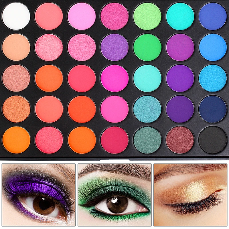 

35 Colorful Eyeshadow Pallete Pigment Makeup Palette Nude Matte Shining Glitter Eye Shadow maquiagem profissional completa