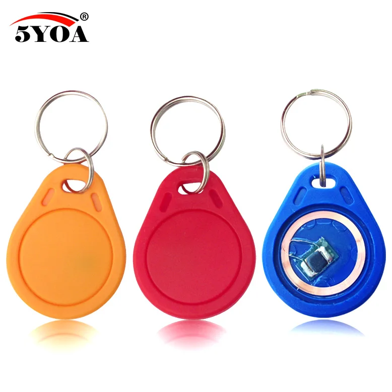 10pcs 13.56MHz IC M1 S50 Keyfobs Tags RFID Key Finder Card Token Attendance Management Keychain ABS Waterproof