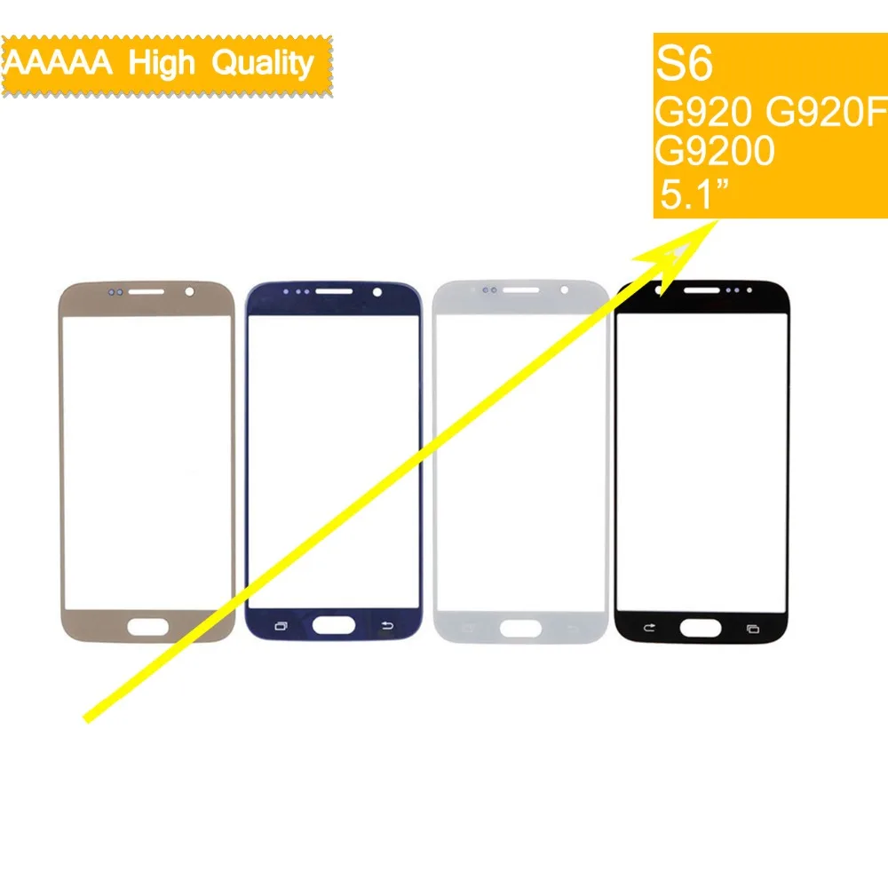 10Pcs/Lot For Samsung Galaxy S6 G920 G920F G9200 Touch Screen Front Glass Panel TouchScreen LCD Outer Glass Lens