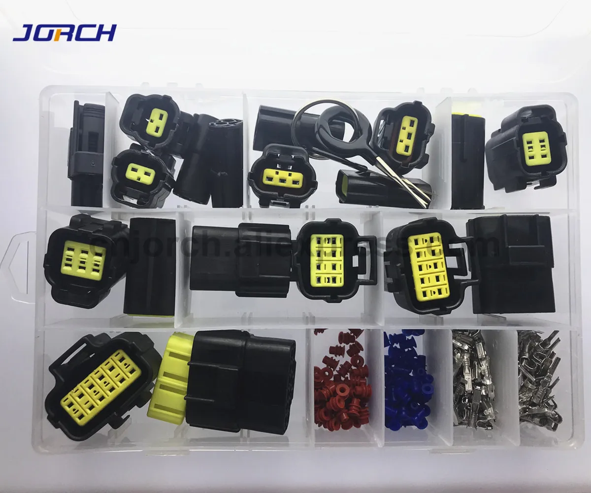 

226 Pcs 1.8mm AMP Tyco Waterproof plug Electrical Wire Connector Sets Kits with Crimp Terminal and rubber seals