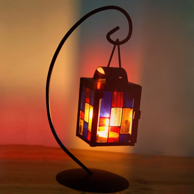 Fashion tieyi mousse vintage lantern wedding props candle home decoration props glass mousse gift