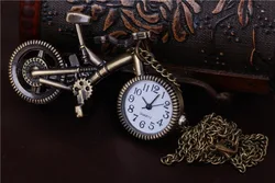 Pequeña Bicicleta Reloj de Bolsillo de Nuevo! Bronce antiguo de la Cadena de Decoración Regalo Único Reloj Popular de La Manera Pedante Regalo Reloj de Bolsillo