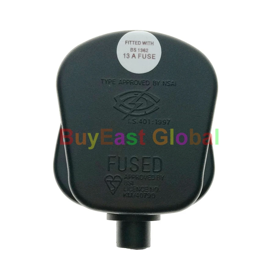 (1 PC) UK, Ireland, Malaysia, Singapore, Rewireable Main Power Plug BS1362 13A Fused Black Color