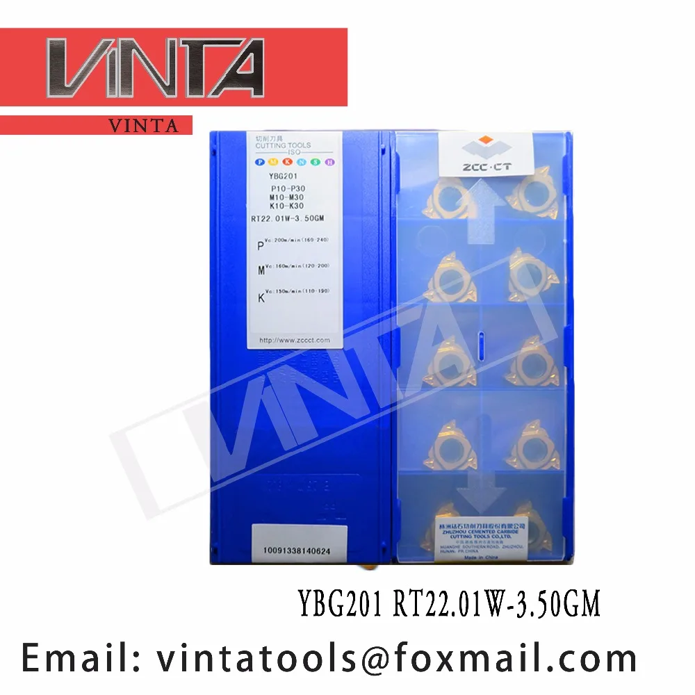 High quality 10pcs/lots YBG201 RT22.01W-3.50GM cnc carbide threading inserts