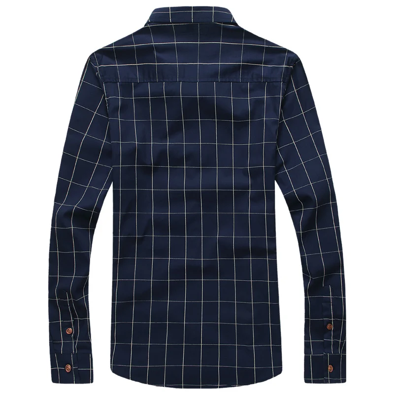 Camisa ajustada a cuadros para hombre, ropa de manga larga a cuadros rojos, de algodón, informal, talla grande, para redes sociales, primavera y otoño, novedad de 2023, M-5XL