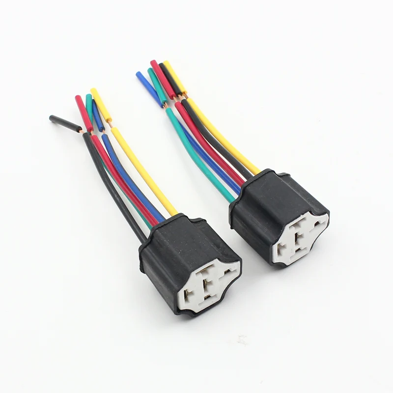 4 pins 5 pins Universal Car Relay Socket Ceramic Base Holder Wiring Harness Pre-wired Wire Relay Plug