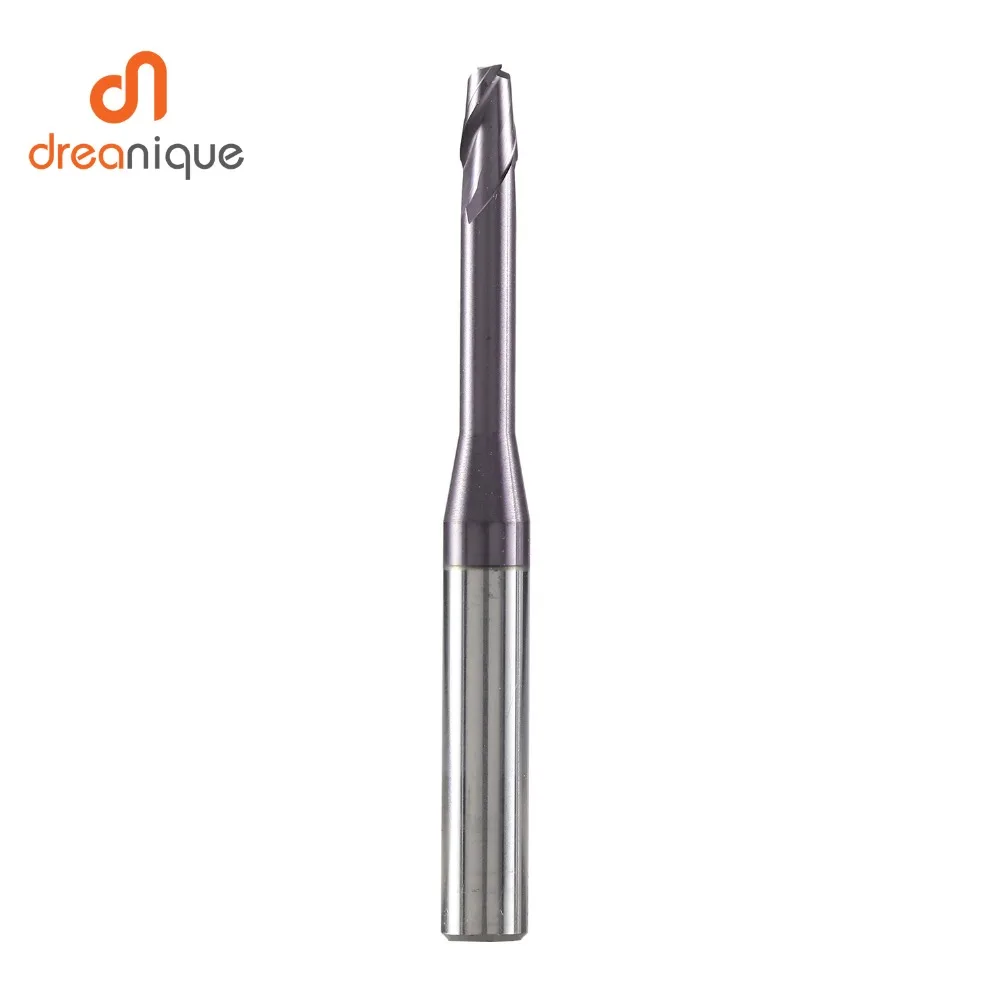 1pc 2 flute cabide end mill d0.5-d2.0 for deep slot milling mold making long neck end mills cnc milling cutter mold end mills