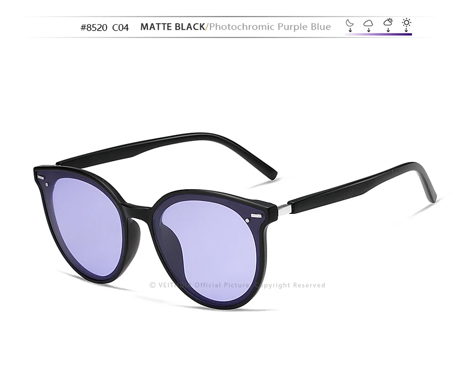 Veithdia Marke photo chrome Frauen Mode Sonnenbrille polarisierten Spiegel UV400 Linse Vintage Tag Nacht Dual Sonnenbrille weiblich V8520 – Detail 19