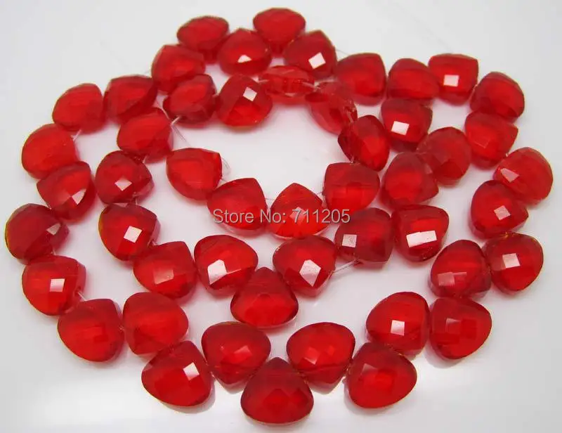 Wholesale 100pcs, 9x10mm Beautiful Red Glass fan-shaped Loose Beads  ,Min.Order $10,provide mixed wholesale for all items !