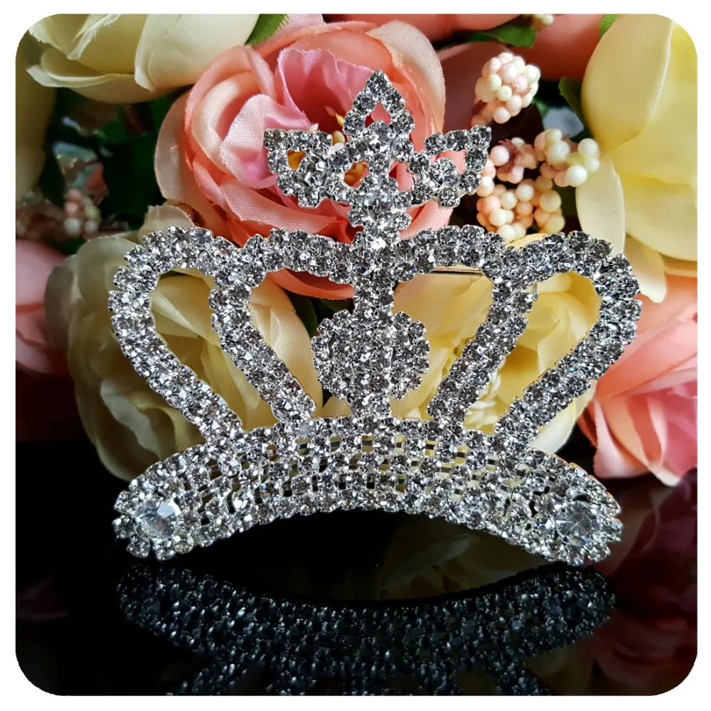 Amazing Blingbling Rhinestone Crown Brooches Pins Jewelry Gift for Women