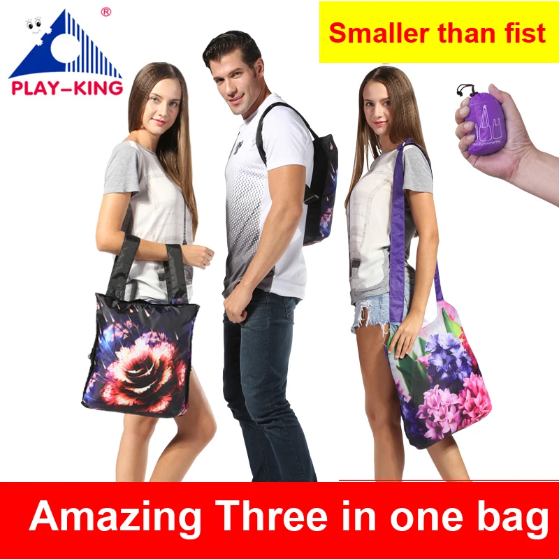 Playking mochila de viagem dobrável, mini mochila masculina estampa à prova d\' água escolar para meninas adolescentes bolsa de atividade