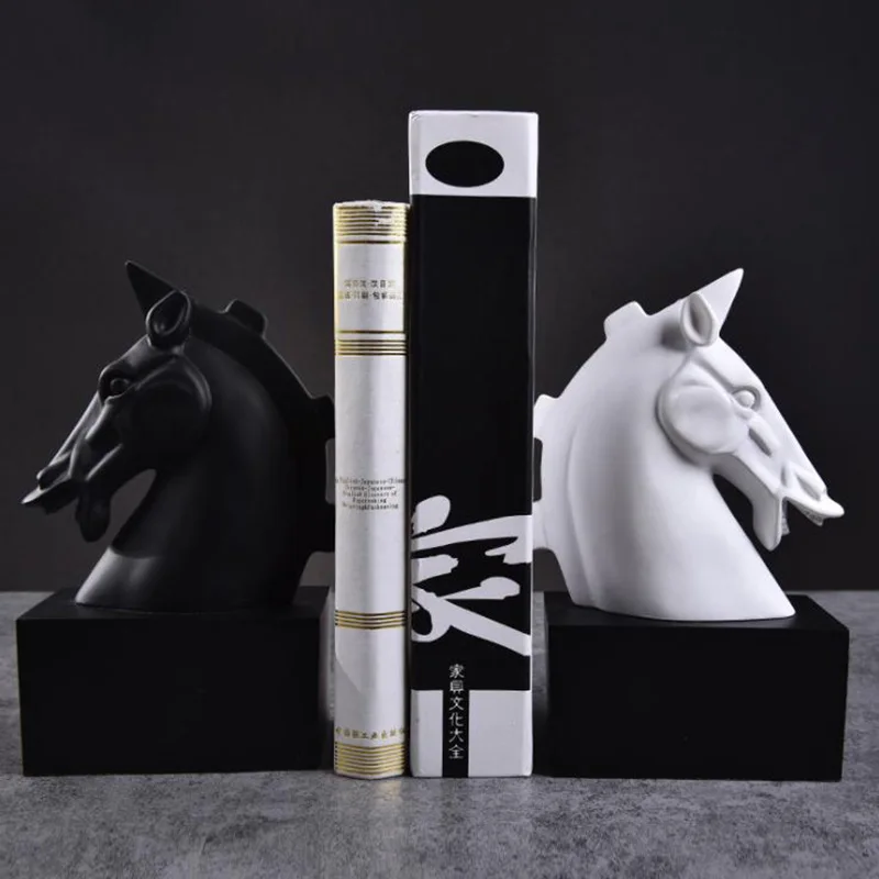 

1 pair Creative Horse Design Resin Bookend Shelf Bookend Holder Office School Supplies Stationery Gift Home Decoration