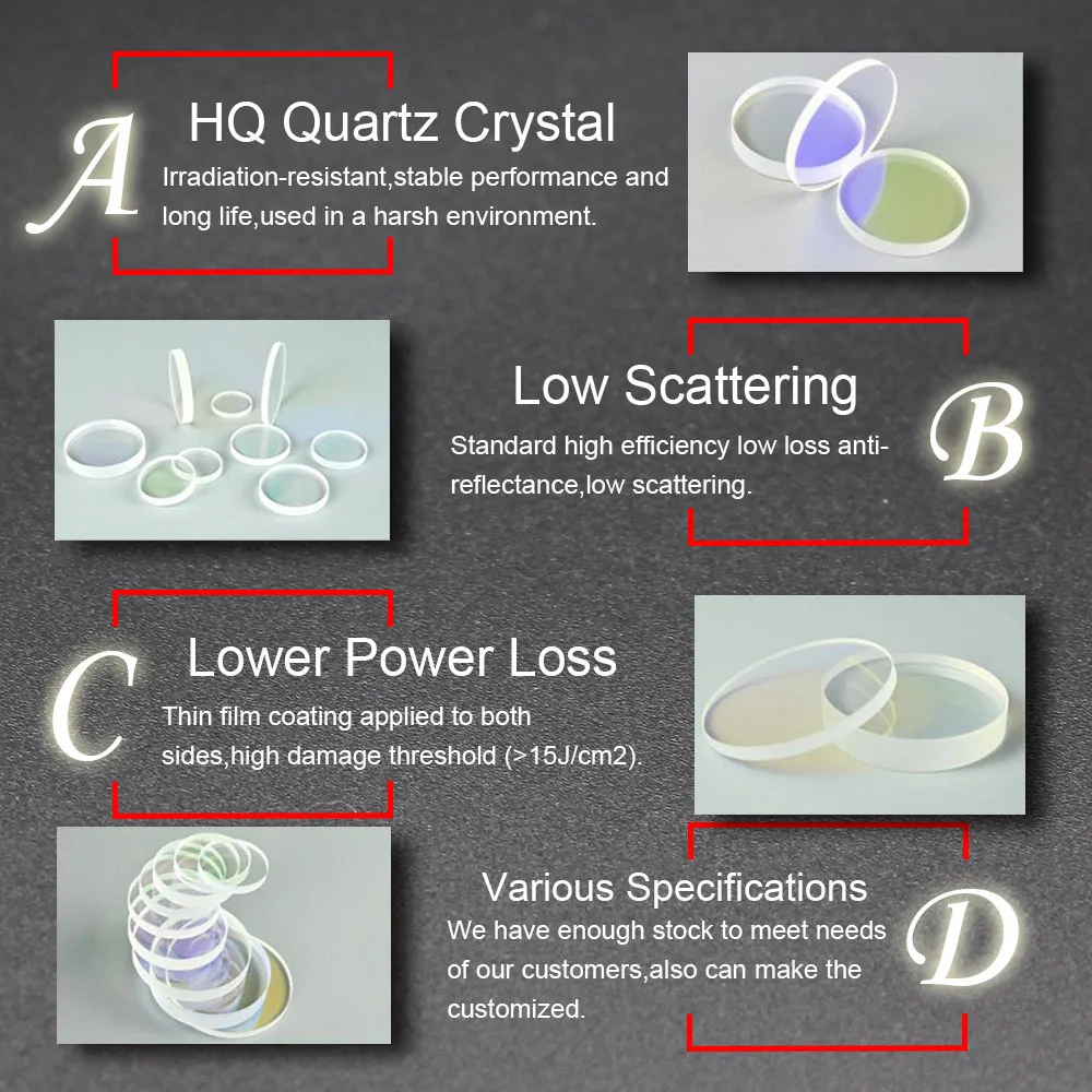 JHCHMX Laser Protective Windows/Lens Fused Silica Lens 18*2 20*2/3/4 22.35*4 30*5 27.9*4.1 36*5 37*7mm For Fiber Laser Machines