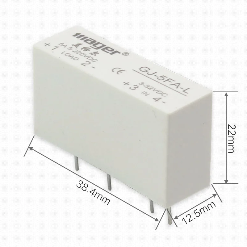 Free shipping 2pc High quality Mager SSR DIP DC-DC Single solid state relay DC control DC GJ-5FA-L 5A 24V