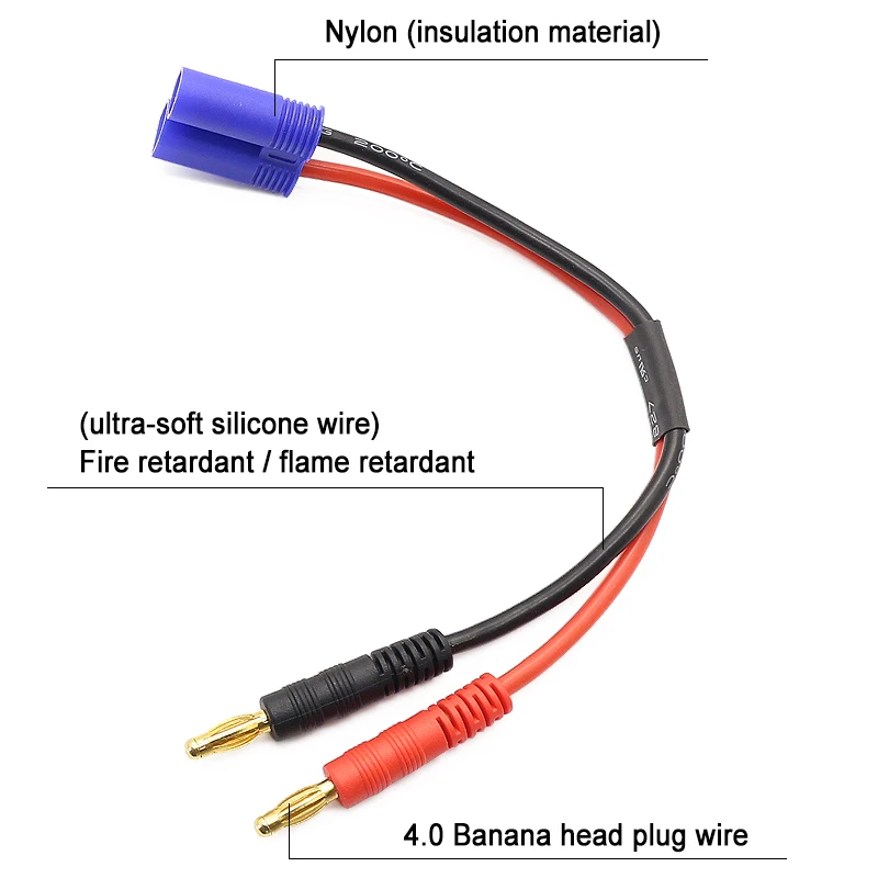 EC5 connector to 4.0mm banana plug with 14AWG Soft Silicone 150MM cable DZ0112