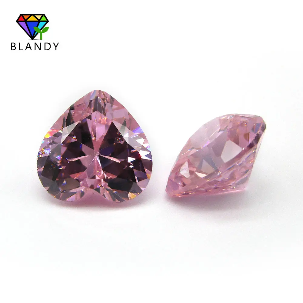 50pcs/lot 3.0~15mm 5A Heart Cut Violet, Olive, Purple, Black, Pink, White Cubic Zirconia Stone CZ Gems For Jewelry