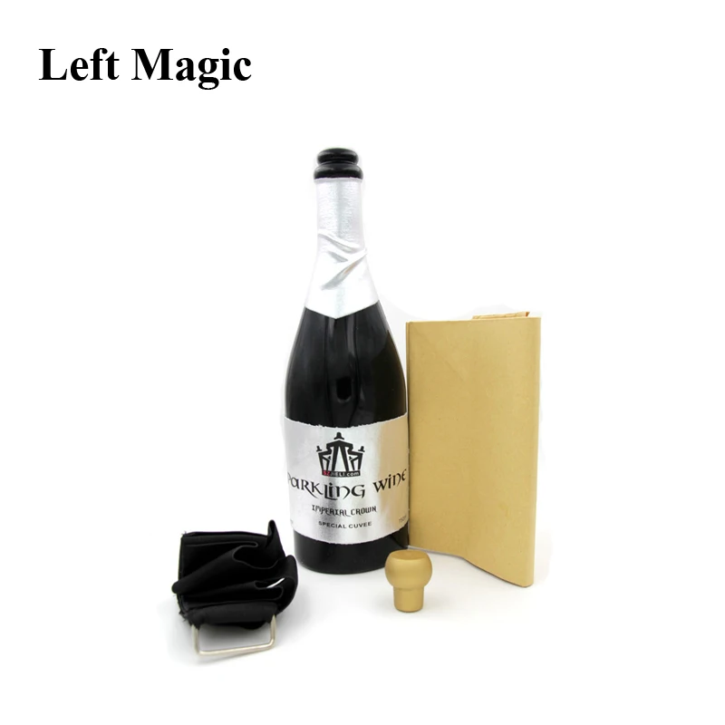 New Vanishing Champagne Bottle Magic Tricks LATEX((Black Or Green) Wine Bottle Stage Close Up Magic Trick Props Gimmick G8217