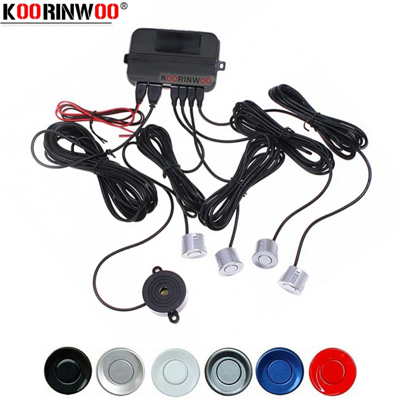 Koorinwoo  Car Parking Sensors 4 Radar Alarm Alert Indicator blind Sport Probe Black/white/Silver Parkmaster System Car-detector