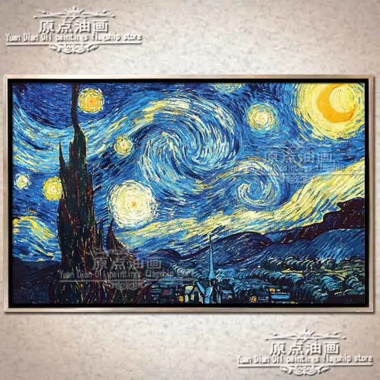 

Картина на холсте «Звездная ночь» Винсента Ван Гога, ручная роспись маслом, Настенная картина для гостиной