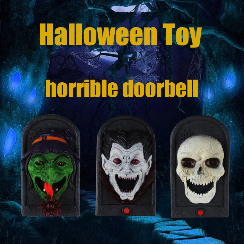 

Halloween Toy Witch Doorbell Light Up Eyeball Skeleton Vampire Joke terror Thriller Scary Sounds for Party Gift Plastic