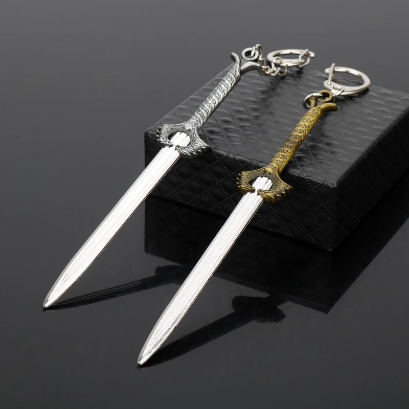 Movie Keychain 2 Colors Metal Sword Key Chain Ring Car Bag Chaveiro Men Women Gift Pendant key holder