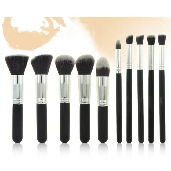 Fasion 10 Stücke Make-Up Pinsel Set Make-up pinsel Natürliche Bambus Griffe Super Weichen Borsten Umweltfreundliche 10 stücke Make-Up Pinsel set