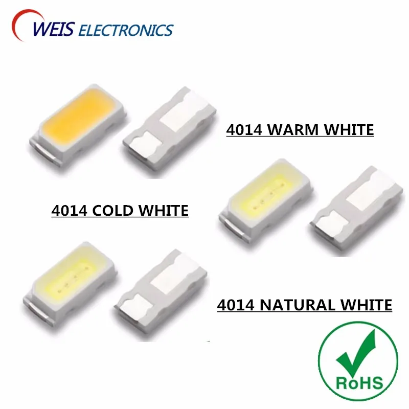 

500PCS, 4014 WHITE SMD LED, 3.0-3.2V 22-24lm Cold 10000-13000K Warm 2800-3200K True White 6000-7000k light beads Free shipping