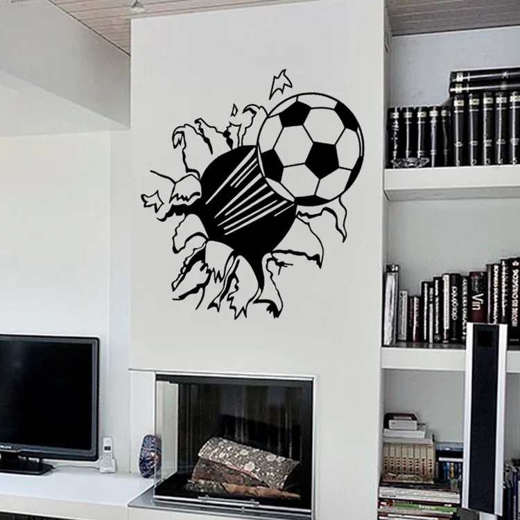 Geschnitzter Fußball-Wandaufkleber für Kinderzimmer, Jungenzimmer, Schlafzimmerdekoration, Wandbild, Heimdekoration, Kreative Tapeten, Sport-Aufkleber – Detail 4