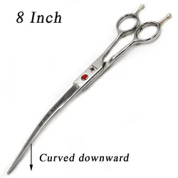 Brand Pet Grooming Scissors Set 8 Inch Professional Japan 440C Dog Shears Hair Cutting Curved Scissors With Bag