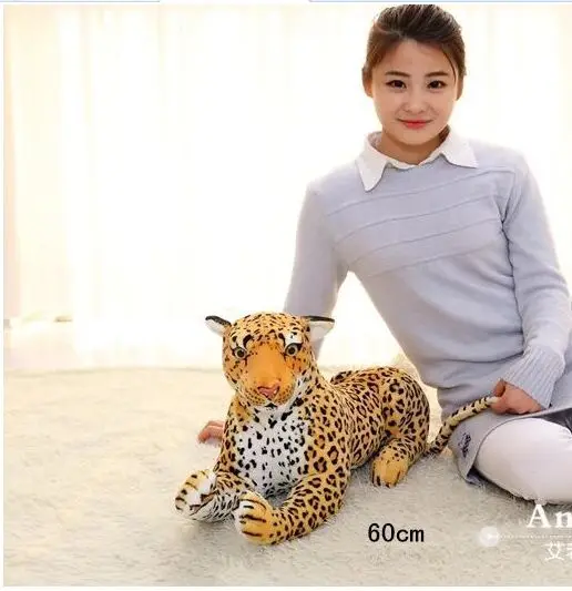 

middle lovely simulation leopard toy plush lifelike leopard doll gift about 60cm