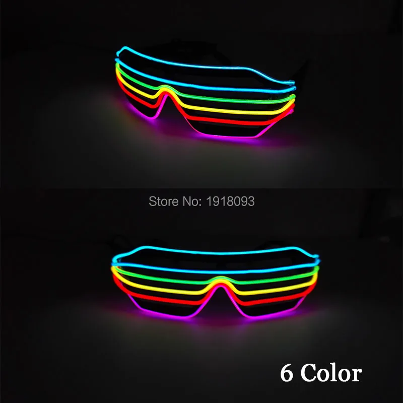 New design 2 Style Mulit-color Novelty Lighting EL Wire Shutter Glasses By DC3V Steady on Driver For Party decoration