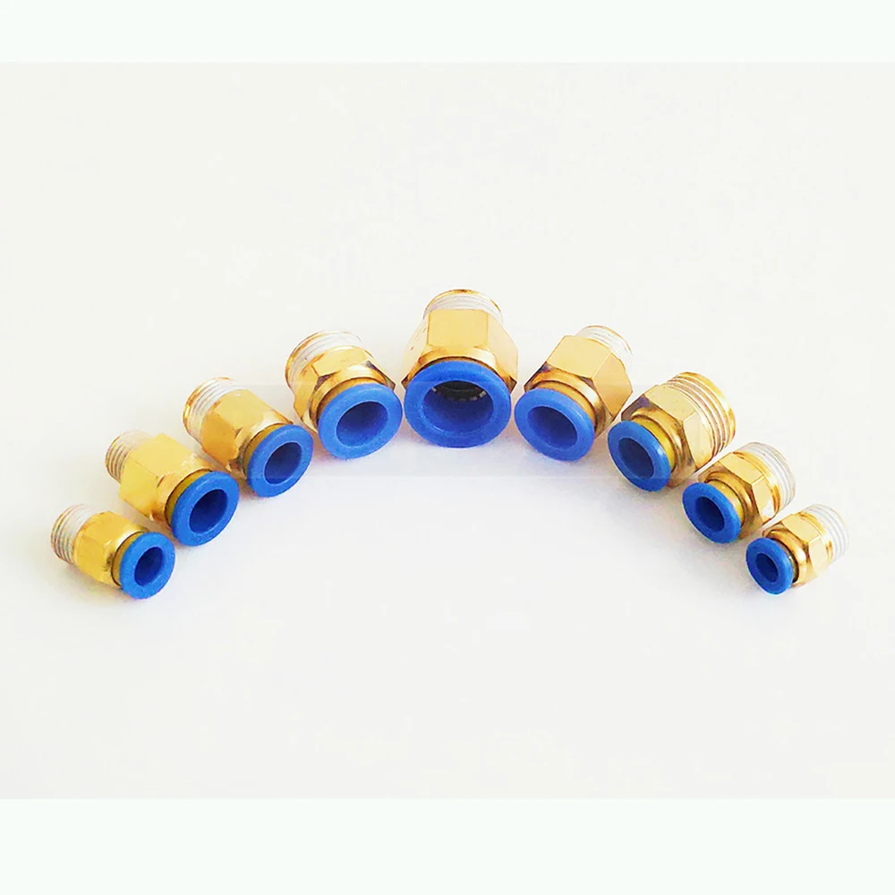 PC Air Pneumatic fitting C type quick connector 4mm 6mm Hose Tube Quick Coupling Brass Fitting Male Thread Air Pipe Connector image 2