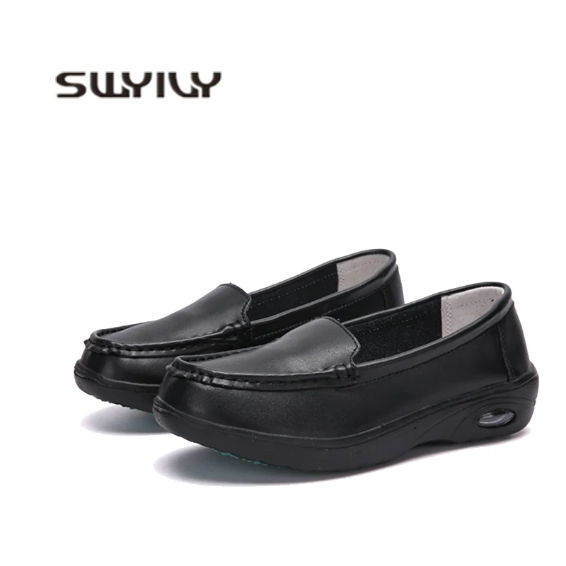 

SWYIVY Sport Shoes Women White Sneakers Platform 2019 Autumn Slip On Sneakers Wedge Walking Shoes Female Black Chunky Sneaker