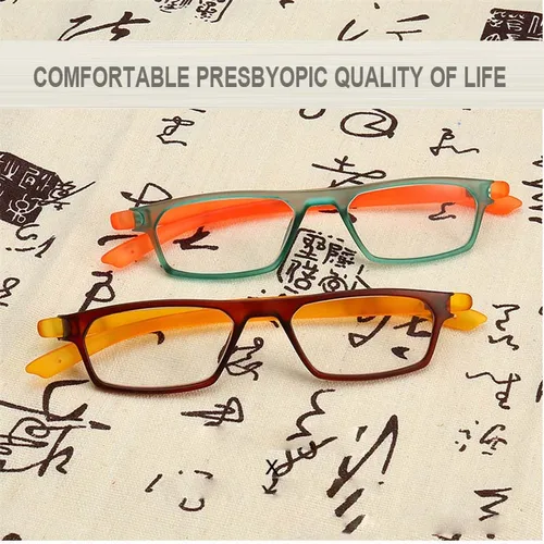 Imagen 2 del producto Gafas de lectura para hombres y mujeres, lentes con montura rectangular, patas más largas, lupa, fuerza de aumento de lectura + 1,0 a 3,5