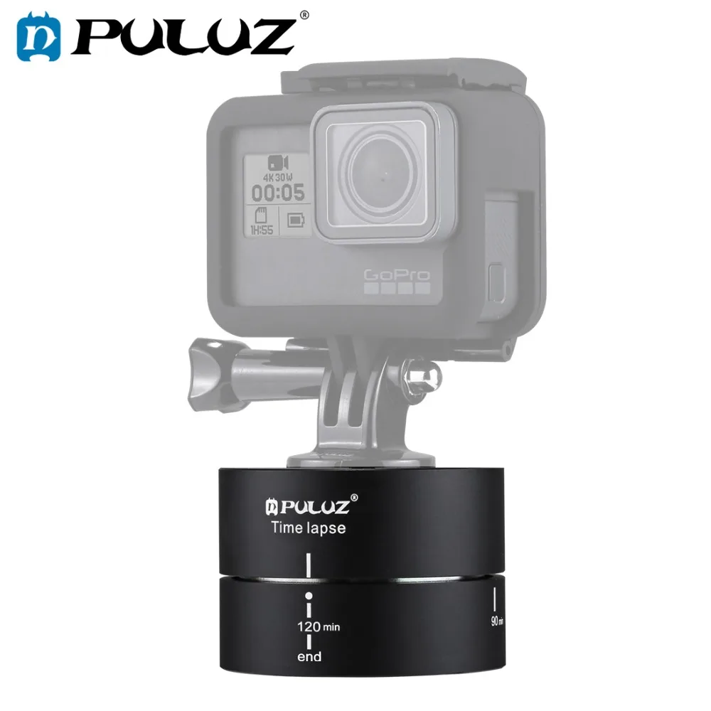 PULUZ Camra lapso de tiempo 360 rotación panorámica de panorámica 120 minutos para estabilizador Gopro cabeza de trípode 1/4 adaptador de tornillo Timelapse