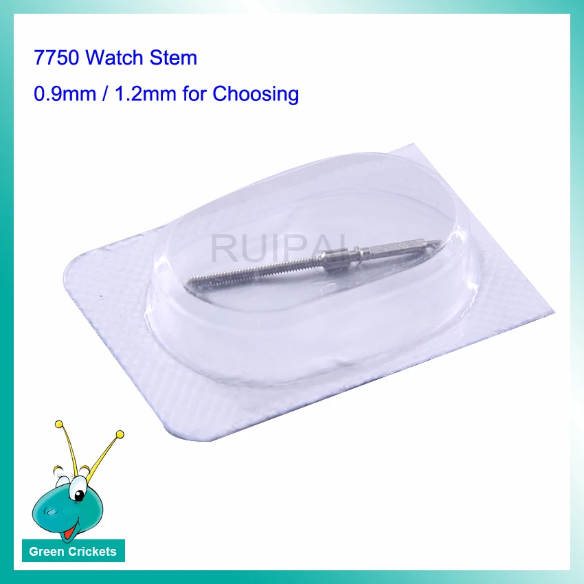 2pcs/lot Stainess steel watch movement winding stem,0.9mm 1.2mm thread diameter watch stem for ETA 7750 watch movement