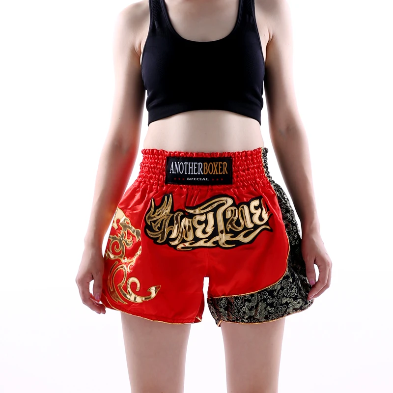 Men's Women's Kids Boxing Sanda Pants Competition Training Embroidery Muay Thai Shorts MMA Martial Arts Fighting Sports Shorts