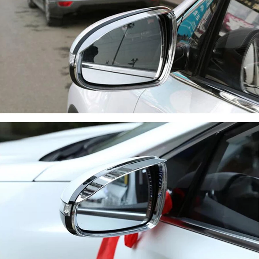 2Pcs/set Car Front Side Rearview Mirror Eyebrow Frame Trim Visor Guard Cover Molding For Kia Sportage QL 2017 2018 Car Styling