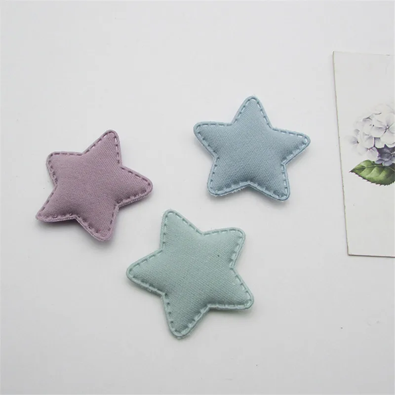 30pcs/lot 4.8cm Star Pads Patches Appliques for Craft Clothes Sewing Supplies DIY Hair Clip Accessories