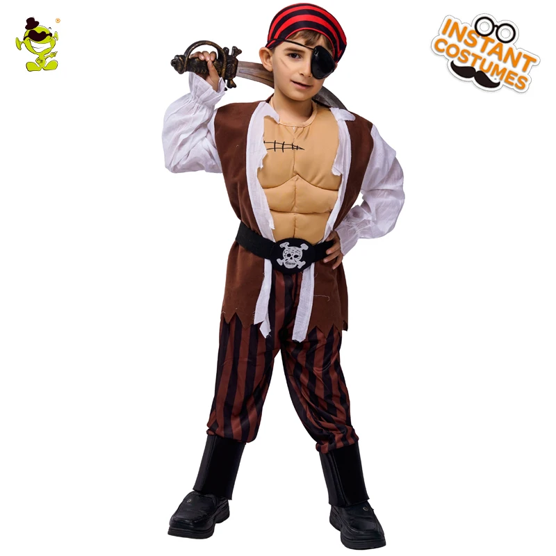 Kids Muscle Pirate for Boys Halloween Costumes  Funny Dress Cosplay for children Party costumes