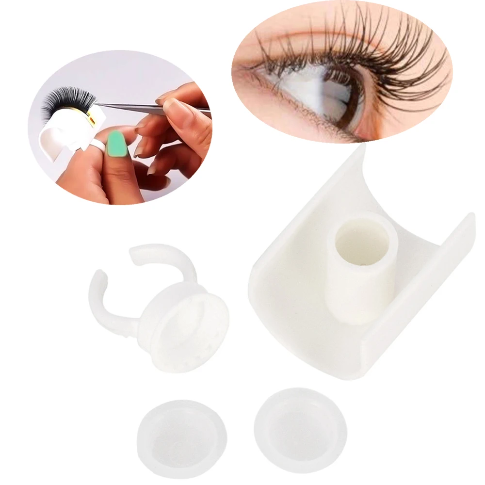 

1 Set Accesorios Mujer Eyelash Glue Ring Adhesive Eyelash Pallet Holder Makeup Kit Tool Beauty Accessory For Eyelash Extention