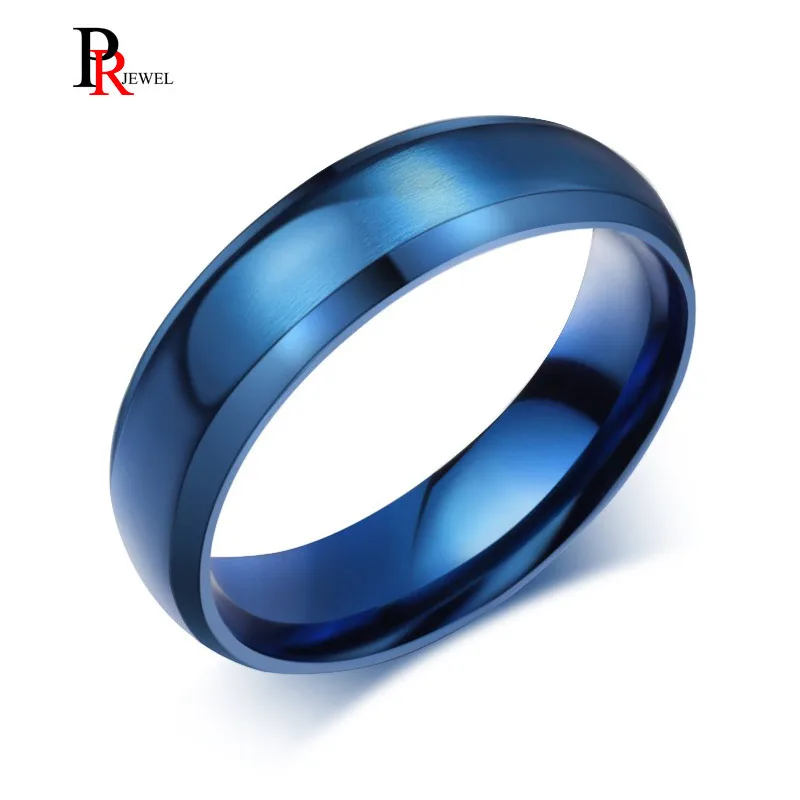 Klasyczny niebieski pierścień mężczyzn biżuteria ze stali nierdzewnej Wedding Party prezent rozmiar amerykański 4 5 6 7 8 9 10 11 12 13 14