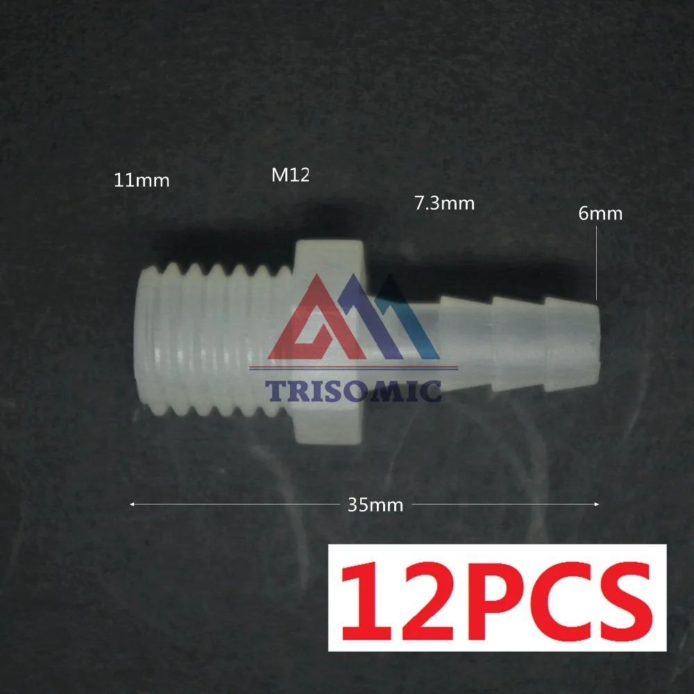 12 Stuks 6mm-M12 Rechte Connector Plastic Pijp Montage Prikkeldraad Connector Met Draad Materiaal Pp Tank Airline Aquarium