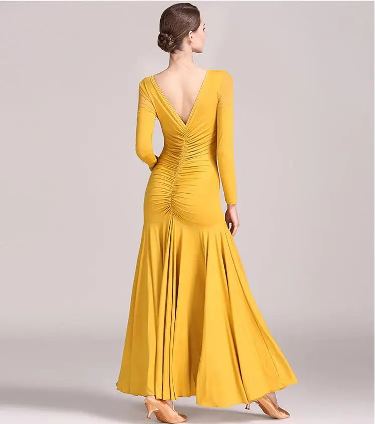 waltz dress rumba standard smooth dance dresses Standard dress Ballroom dance competition dress  yellow green purple S9033