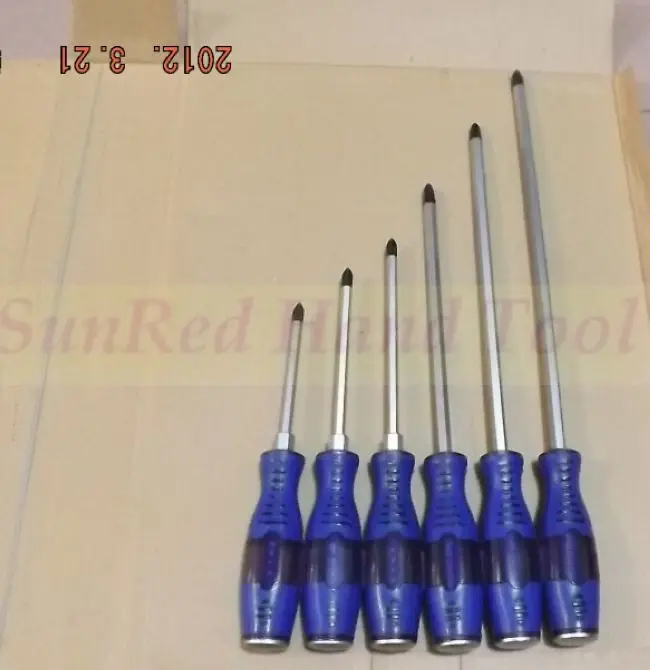 CRV steel 6pcs molding plastic handle phillips 6*100 6*125 6*150 8*200 8*250 8*300 high quality screwdrivers set NO.20953