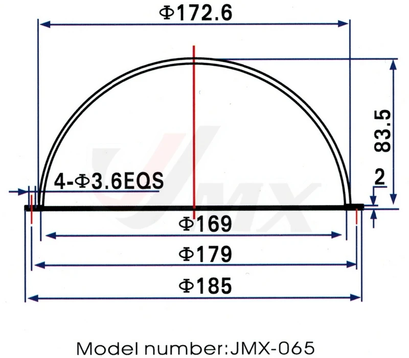 JMX 6.5 INCH Acrylic Indoor / Outdoor CCTV Replacement Clear Camera Dome Housing Vandal-proof Camera Dome Cover