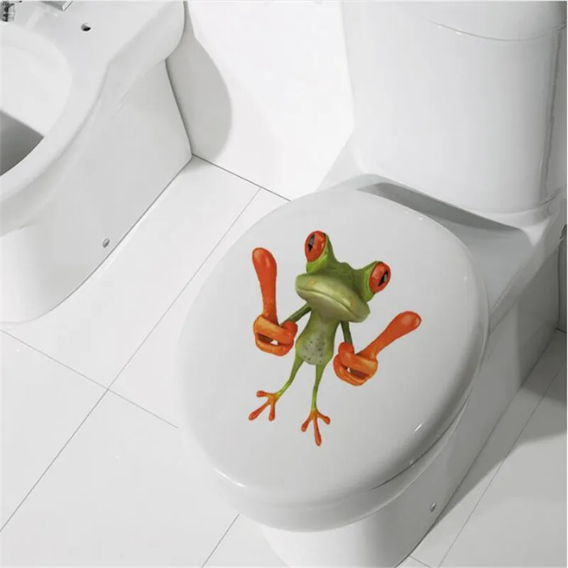 1 PCS Funny Large animal 19*21CM Wall Stickers 3D Toilet Sticker For Bathroom Toilet Home Decor HANDANWEIRAN