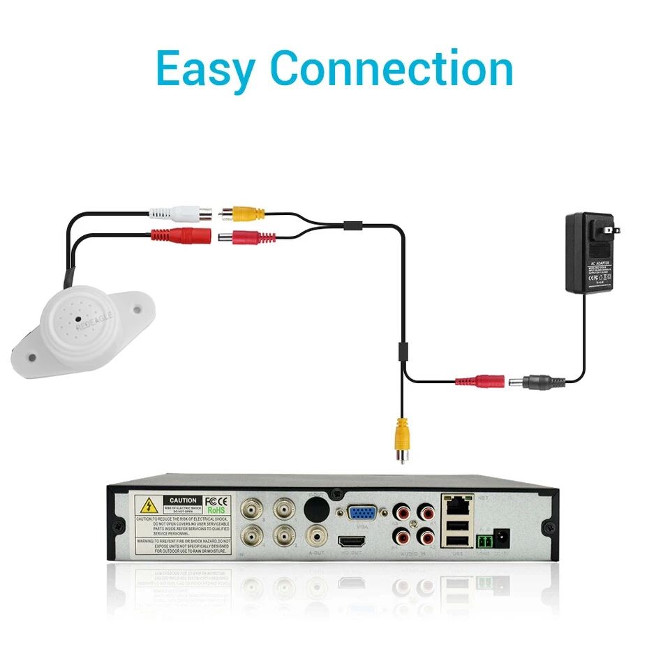 CCTV Microphone 100 Square Meters Monitoring Sound Audio Pick Up Device for Home Video Surveillance Security System